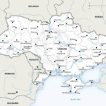 Vector map of Ukraine political