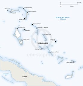 Vector map of The Bahamas political