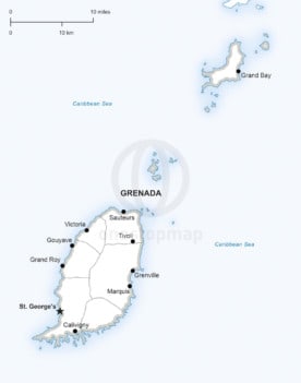 Vector map of Grenada political
