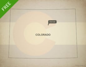 Free blank outline map of the U.S. state of Colorado
