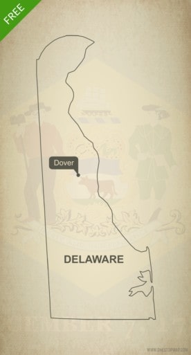 Free blank outline map of the U.S. state of Delaware