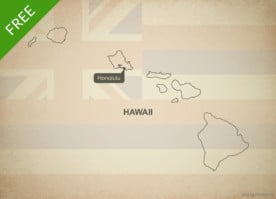 Free blank outline map of the U.S. state of Hawaii