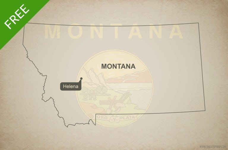 Free blank outline map of the U.S. state of Montana