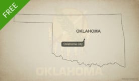 Free blank outline map of the U.S. state of Oklahoma