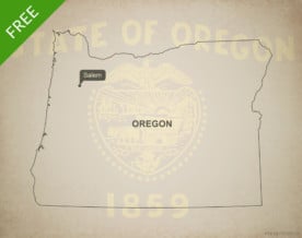 Free blank outline map of the U.S. state of Oregon
