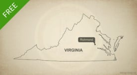 Free blank outline map of the U.S. state of Virginia