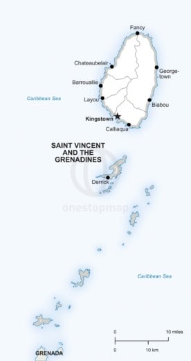 Vector map of Saint Vincent and the Grenadines political