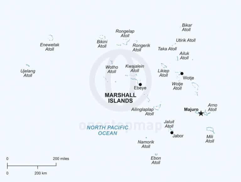 Vector map of Marshall Islands political