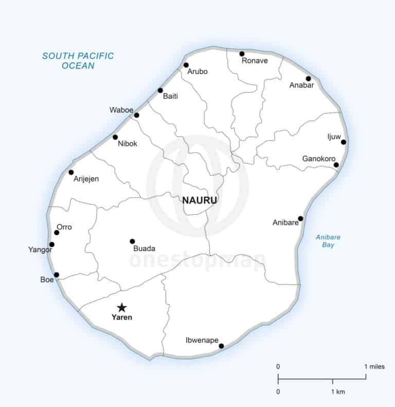 Vector map of Nauru political