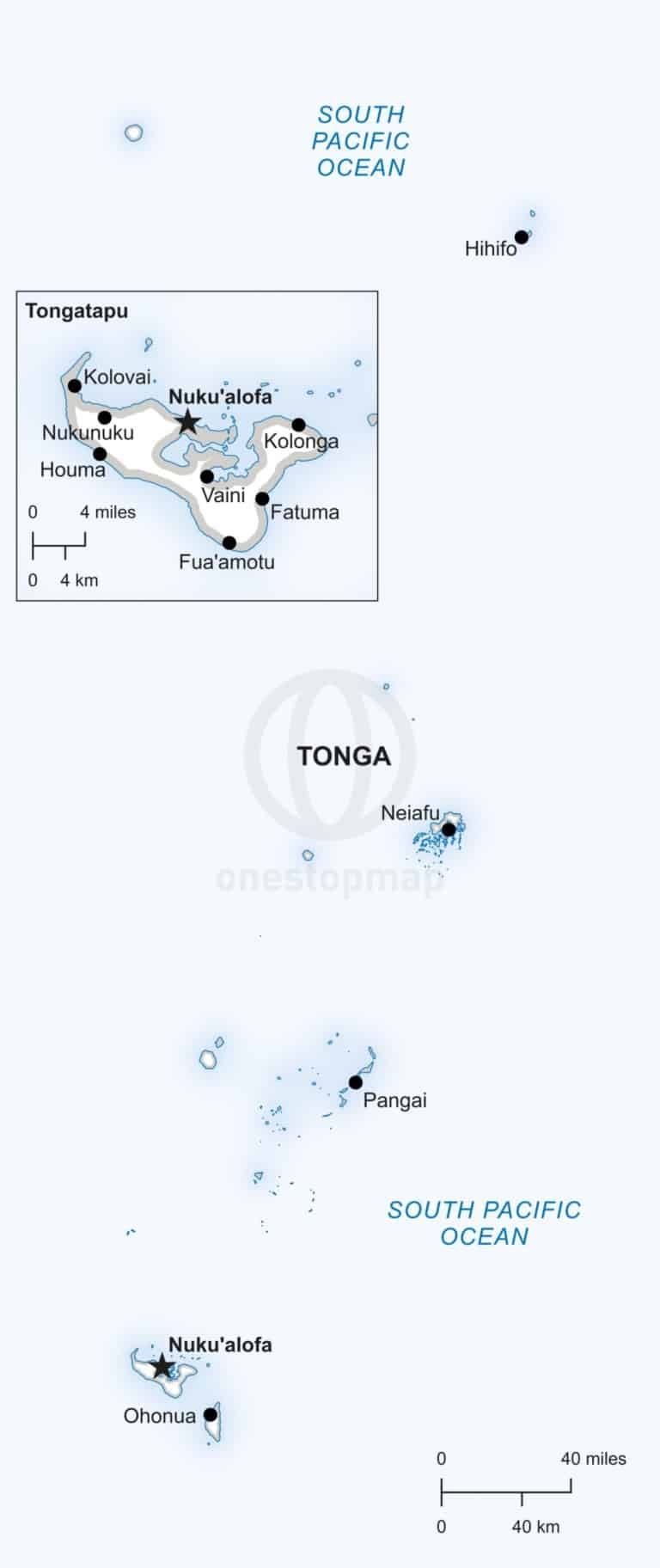 Vector map of Tonga political