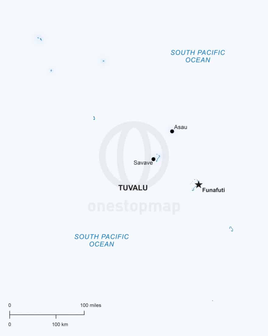 Vector map of Tuvalu political