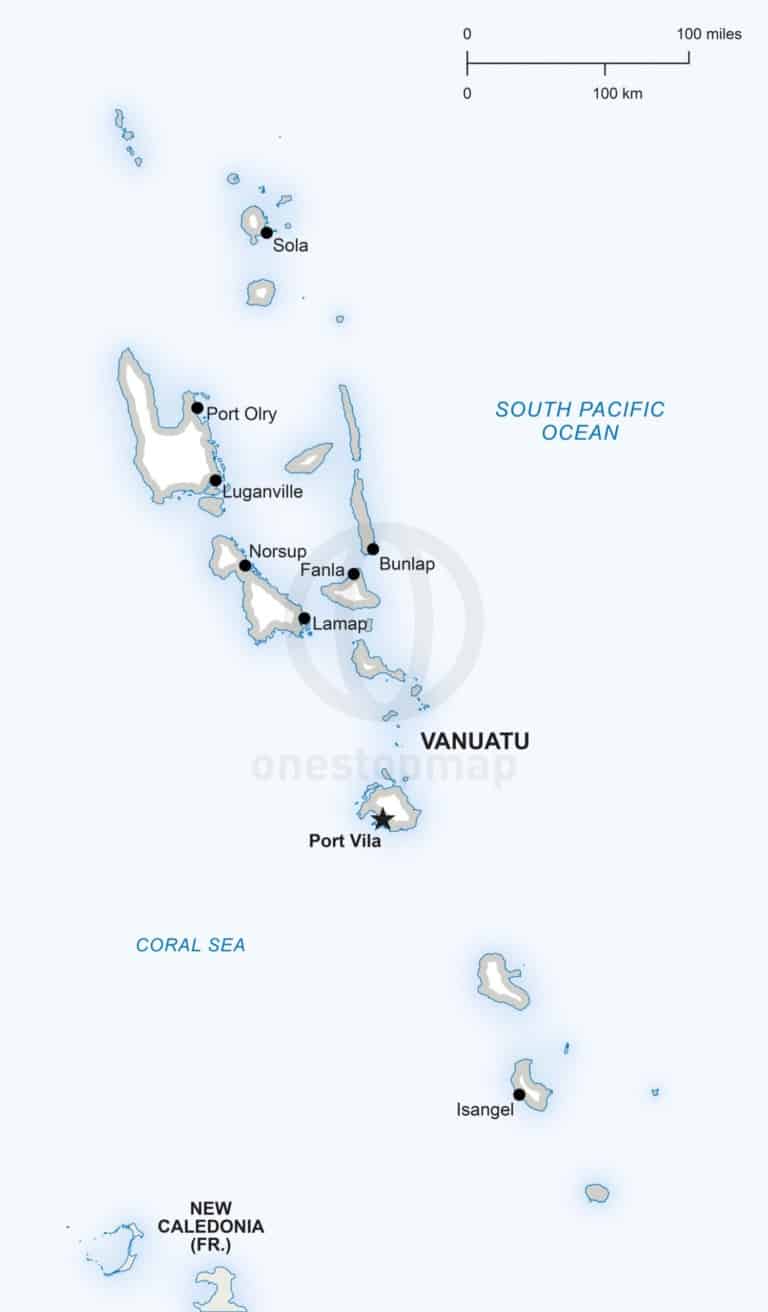 Vector map of Vanuatu political