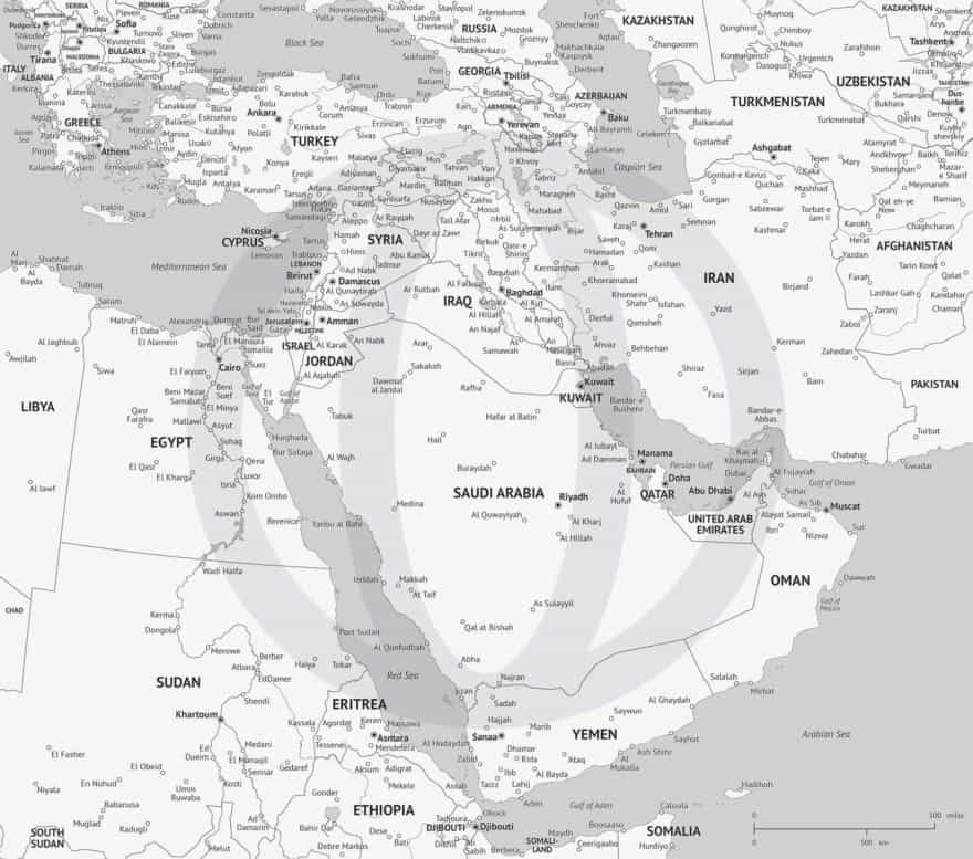 Middle East Political map (high detail)