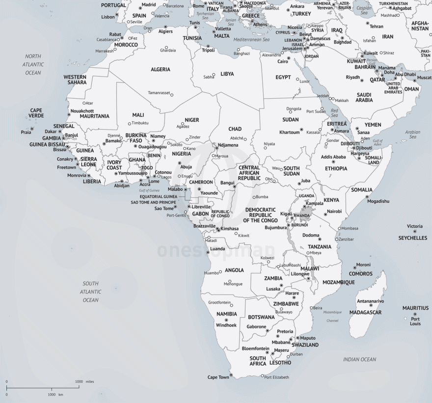 Map of Africa in Minimalist style