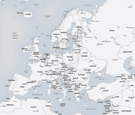 Map of Europe in Minimalist style