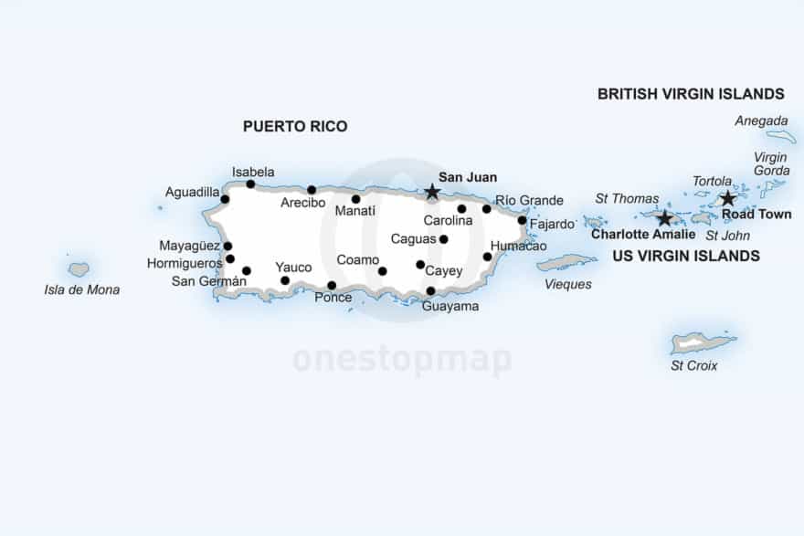 Political map of Puerto Rico