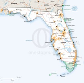 Florida map, Defined Plus style