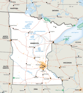 Stock vector Map of Minnesota