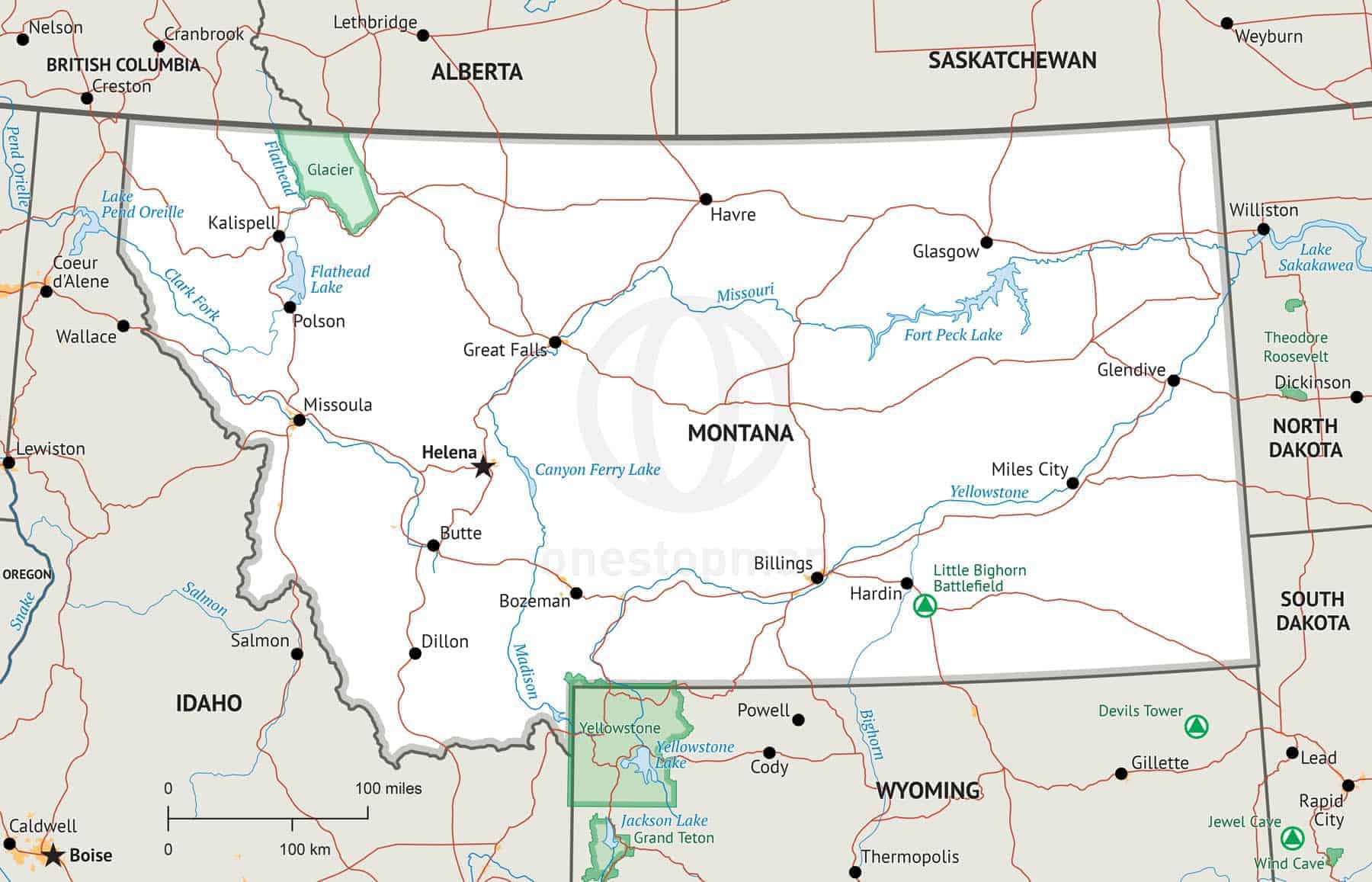 Stock Vector Map of Montana