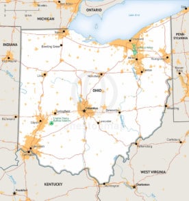 Stock vector Map of Ohio