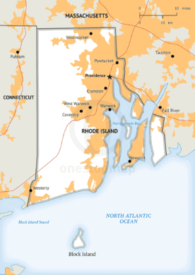 Stock vector map of Rhode Island