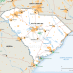 Stock vector map of South Carolina