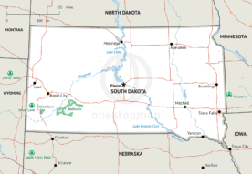 Stock vector map of South Dakota