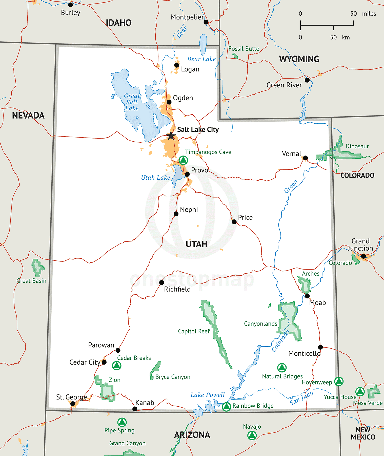 Stock Vector Map Of Utah One Stop Map