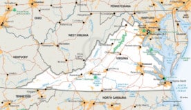 Stock vector map of Virginia