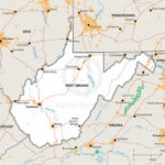 Stock vector map of West Virginia