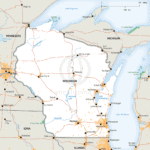 Stock vector map of Wisconsin