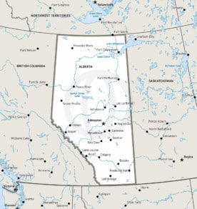 Stock vector map of Alberta