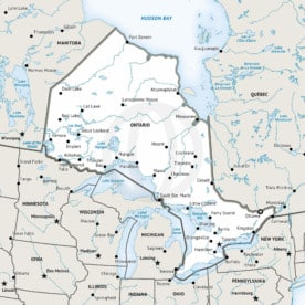 Stock vector map of Ontario
