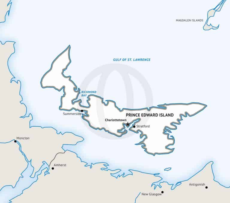 Stock vector map of Prince Edward Island
