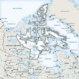 Stock vector map of Nunavut