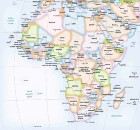 Africa continent formal map