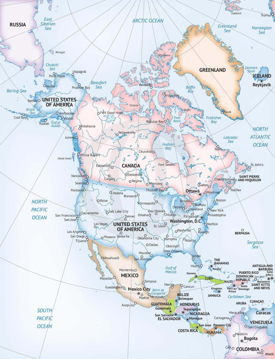 Map of North America Formal style