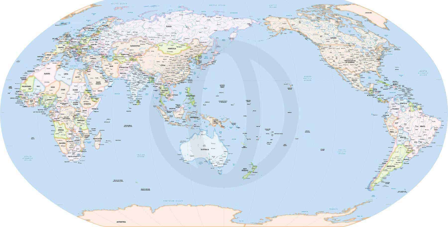 Detailed World Map Robinson Australia And Asia One Stop Map
