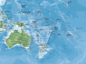 Map of Oceania in Naturalist style